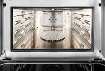 Компактный электрический духовой шкаф Ultracombi 3 в 1 (конвекция, пар, микроволны) ILVE 645STCHSW/BK